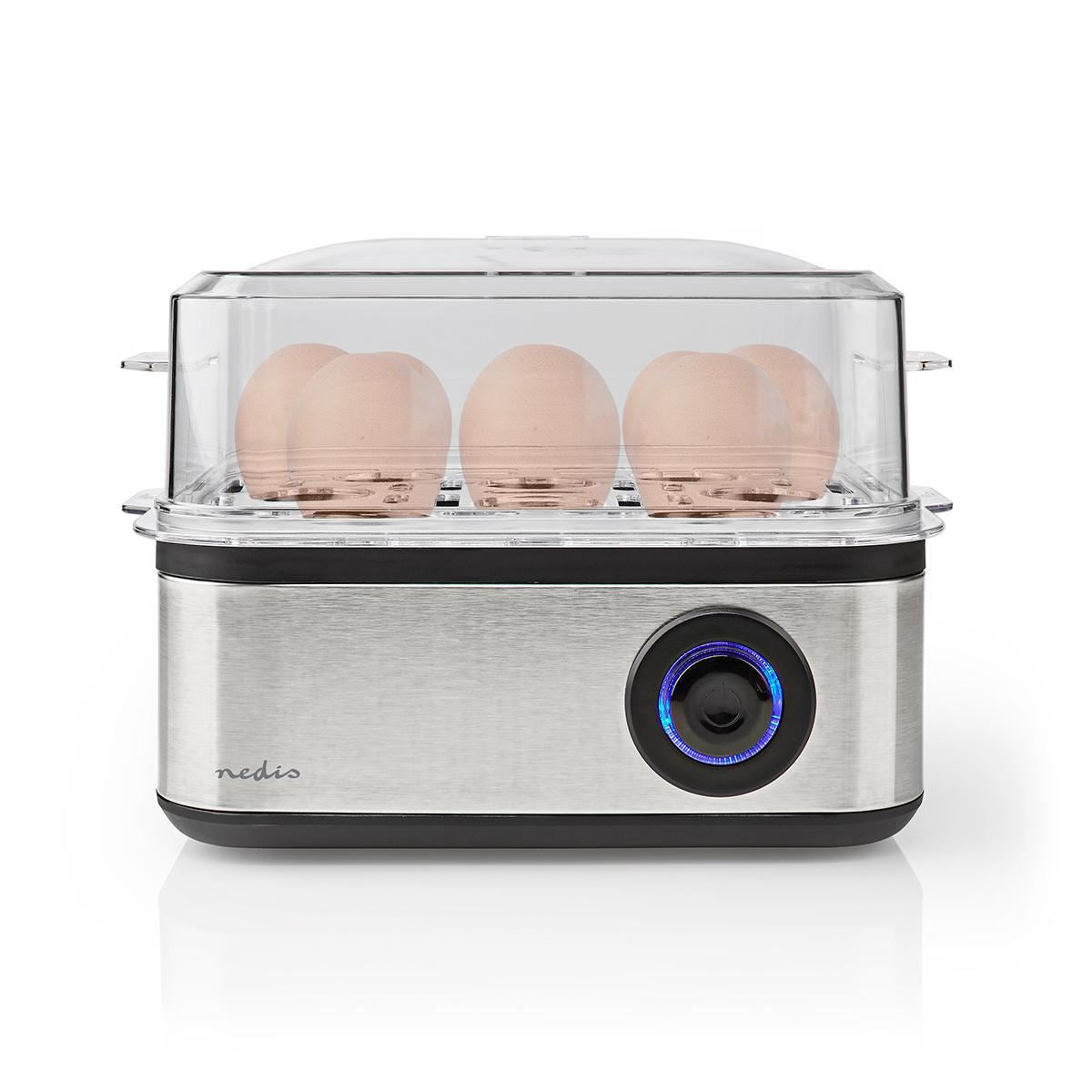 Nedis Compact Electric Egg Cooker Boiler Poacher, 500W, for up to 8 Eggs