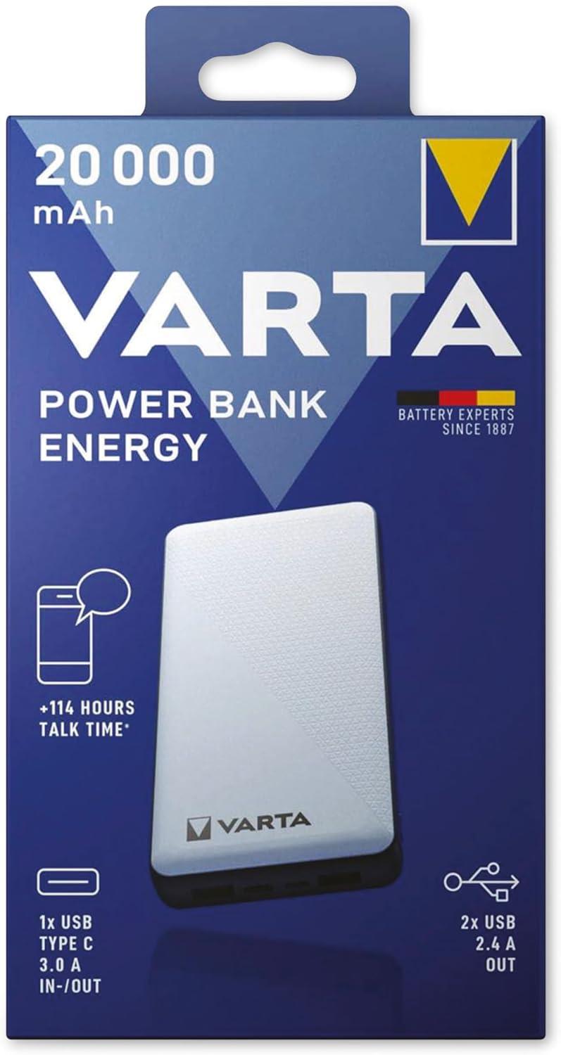 Varta Powerbank Energy | 20000 mAh | Output connection: 2x USB-A / 1x USB-C™