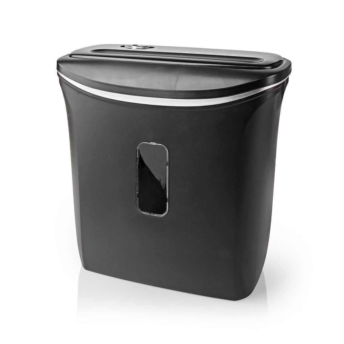 Nedis Paper Shredder, Cross Cut, DIN P-4 Security, 12L Capacity, Keep Your Desk Organised and Securely Dispose of Letters, Files, Invoices and Bank Cards , Black