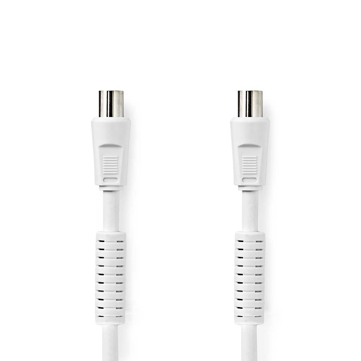 Nedis Coax Cable | IEC (Coax) Male | IEC (Coax) Female | Nickel Plated | 120 dB | 75 Ohm | Quad Shielded | 10.0 m | Round | PVC | White | Label