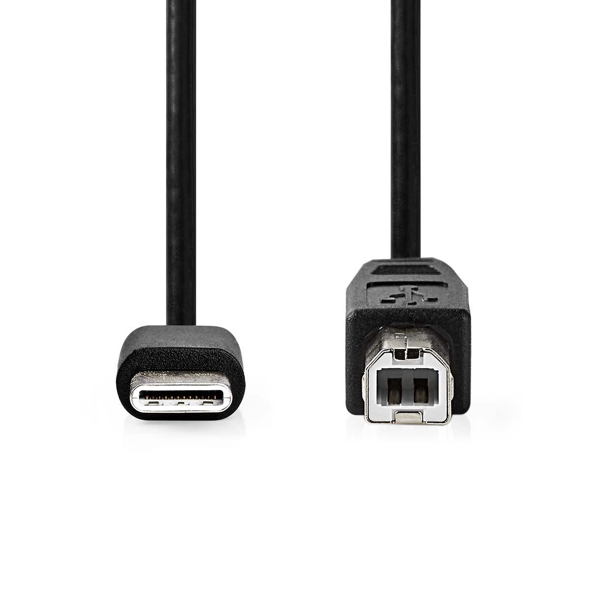 Nedis USB Cable | USB 2.0 | USB-C™ Male | USB-B Male | 480 Mbps | Nickel Plated | 2.00 m | Round | PVC | Black | Box
