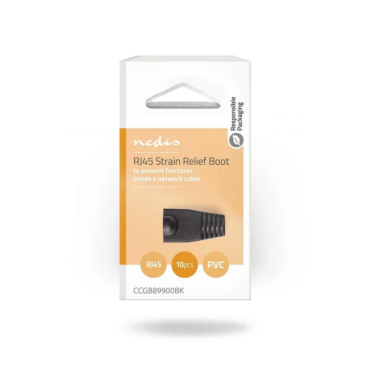 Nedis Strain Relief Boot | RJ45 | PVC | Black | Box | 10 pcs