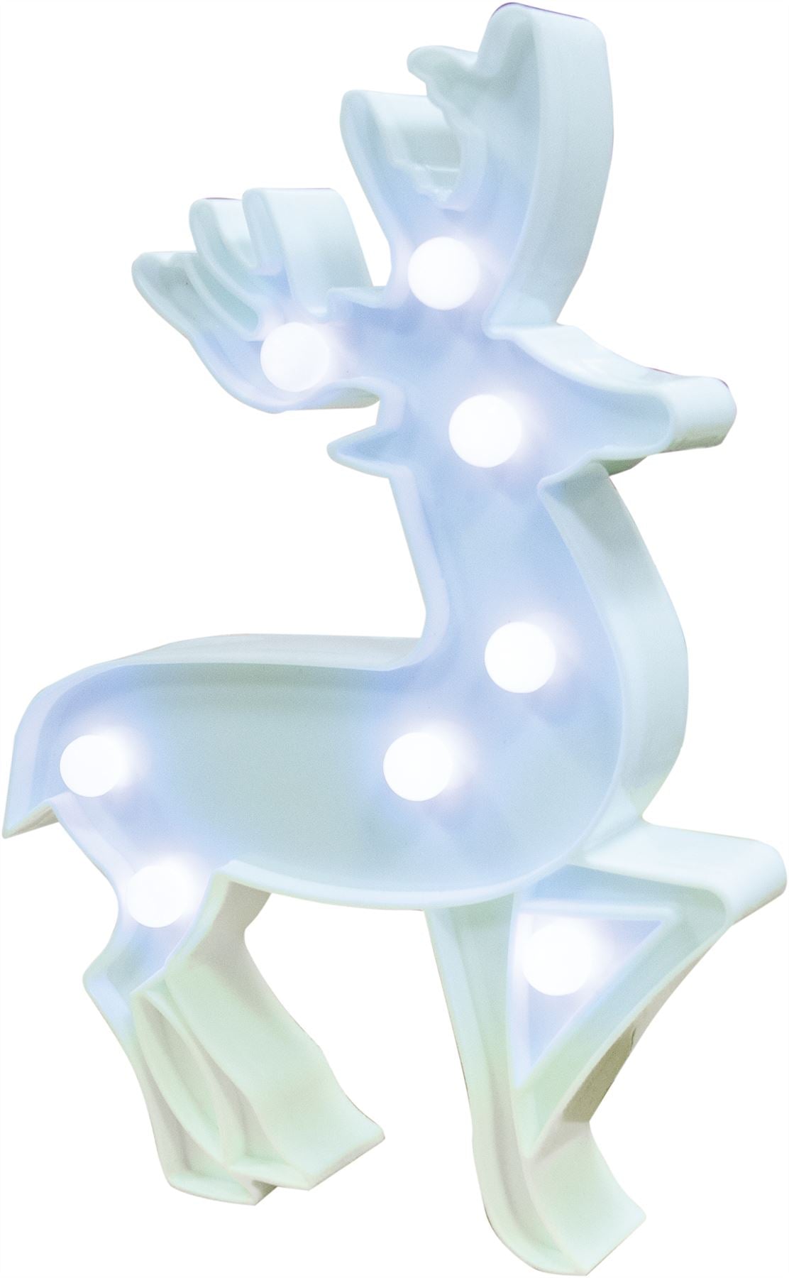 Battery Powered Soft Warm Glow Raindeer LED Standing Décor Childs Room Home Night Light - Blue - For Desk, Shelves, Tabl...