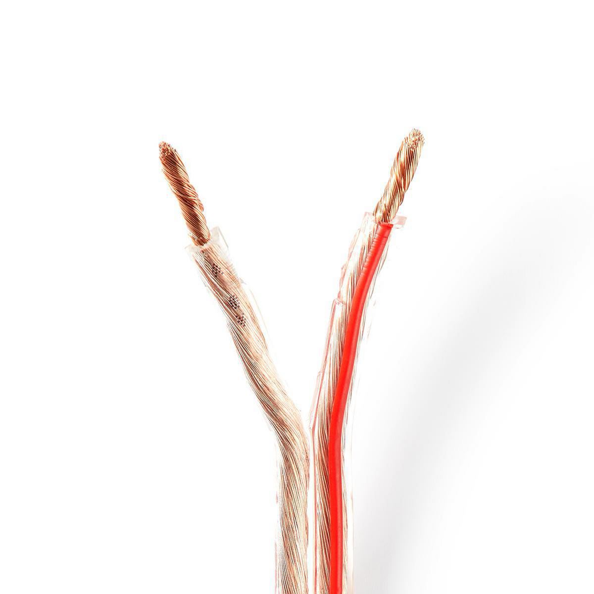 Nedis Speaker Cable | 2 x 4.00 mm² | CCA | 100.0 m | Round | PVC | Transparent | Wrap