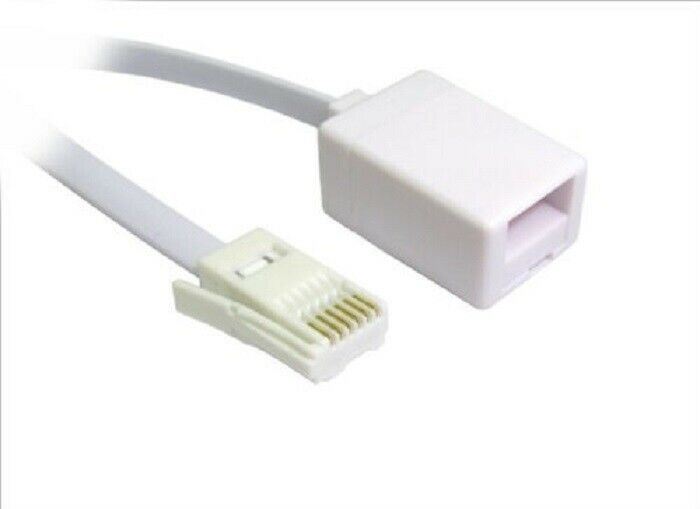 10m BT Type Telephone Extension Cable Lead - White