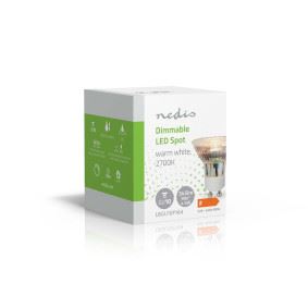 Nedis LED Bulb GU10, Par16 Shaped LED Spot with GU10 Cap, 345 Lumen, 4.5W Energy Efficient Dimmable Warm White 2700K, Glass Body, 33W Equivalent