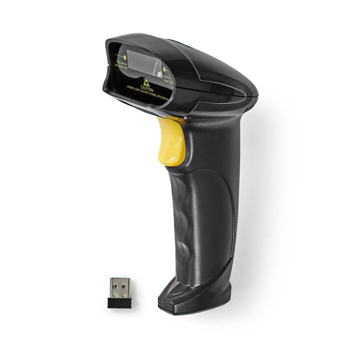 Nedis Barcode Scanner | Laser | Wireless | 1D Linear | Battery Powered / USB Powered | USB Dongle