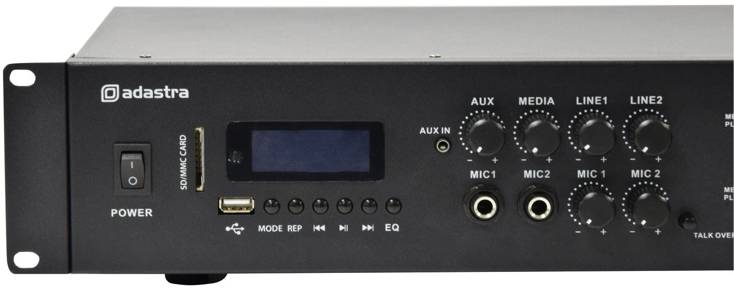 ADASTRA A4 Dual Zone 4X 200W PA Amplifier With Bluetooth USB SD FM MP3 AUX RCA