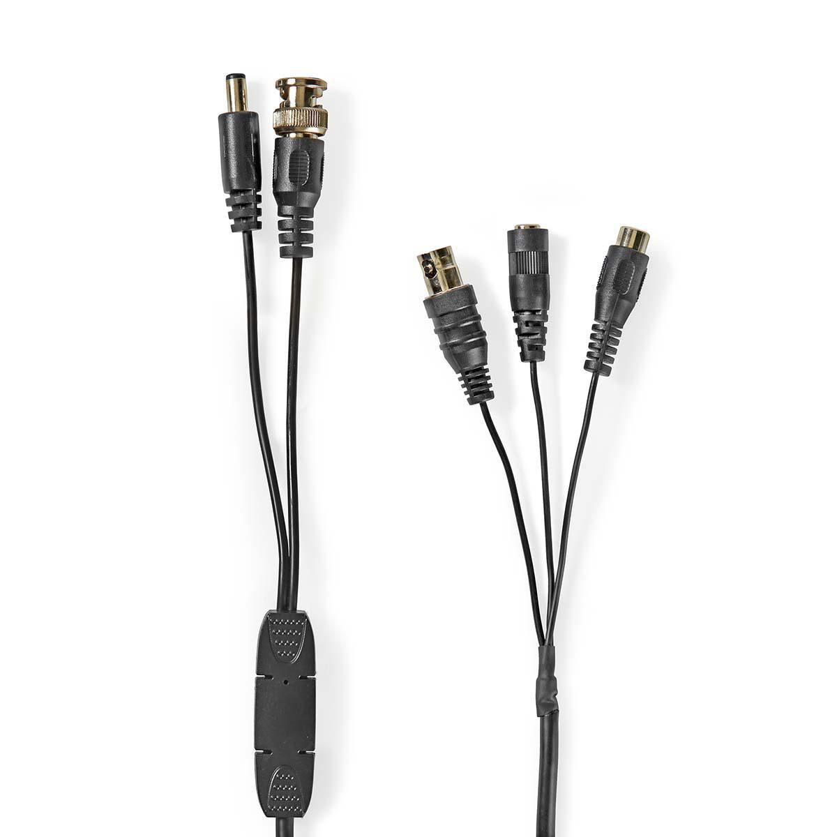 Nedis In-Line CCTV Microphone | DC 2.5 x 5.5 mm Male | 2.5 x 5.5 mm Male | RCA BNC | Male - Female / Male - Female - Female | Black