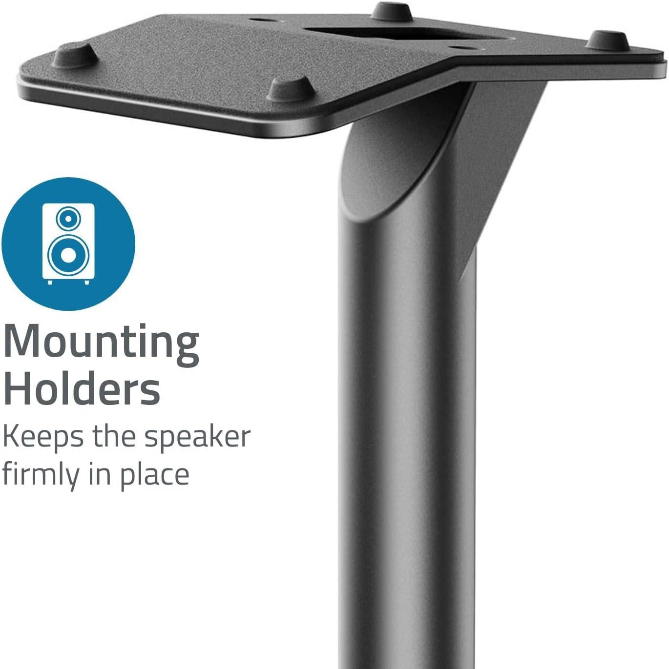 Nedis Speaker Stand Mount for Sonos Era 300, Fixed Height, Max. Capacity 5kg (Single Stand) - Black