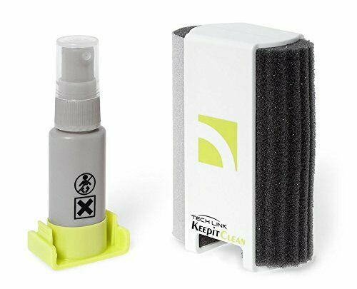 Techlink Screen Clean Kit All-in-One Screen Cleaner 30ml Anti-Bacterial Spray, Precision Sponge & Antimicrobial Cloth
