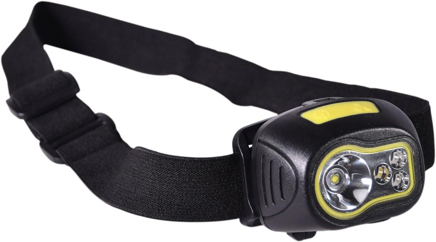 Mercury LED Head Torch Bright & Battery Operated Headlamp with Red & Green Lights, 3 Modes, Lightweight & Weatherproof – Ideal for Camping, Hiking & DIY