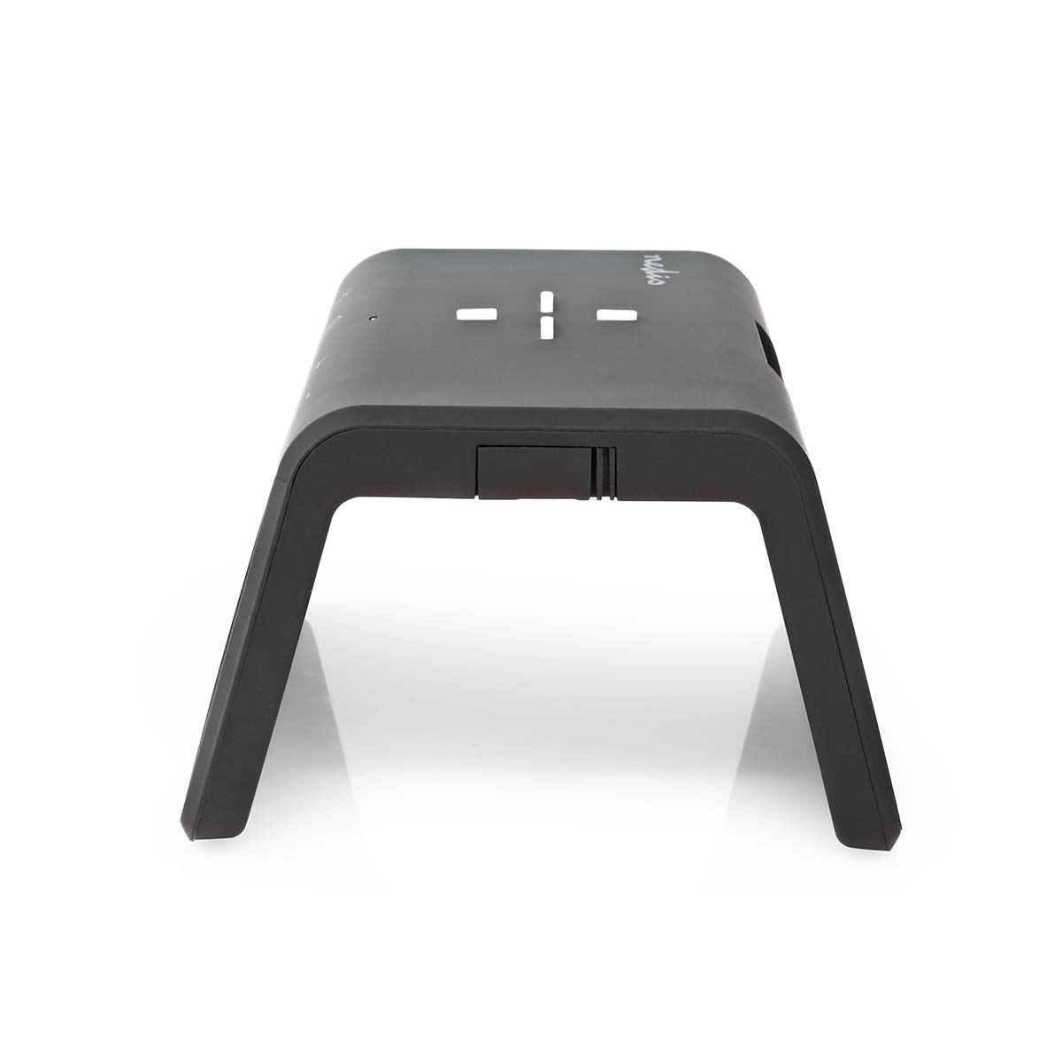 Nedis Wireless Charging Alarm Clock With Qi Certified Dock, Dual Programmable Alarms, Dimmable Backlit Display, Colour Changing Night Light - Black