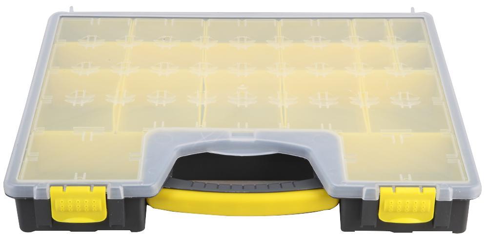 16 Compartment Grey / Yellow Organiser Storage Case with Removable Trays - 420mm x 335mm x 62mm, Crafting, DIY etc.