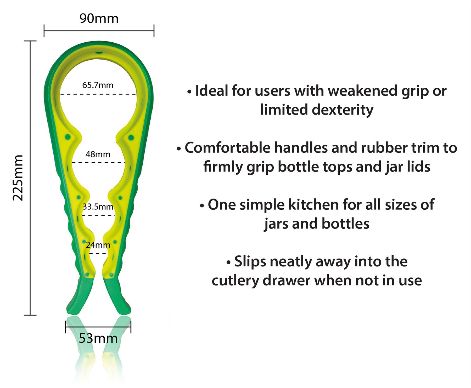 Multi Opener, Steel Manual Jar / Bottle Opener Non Slip