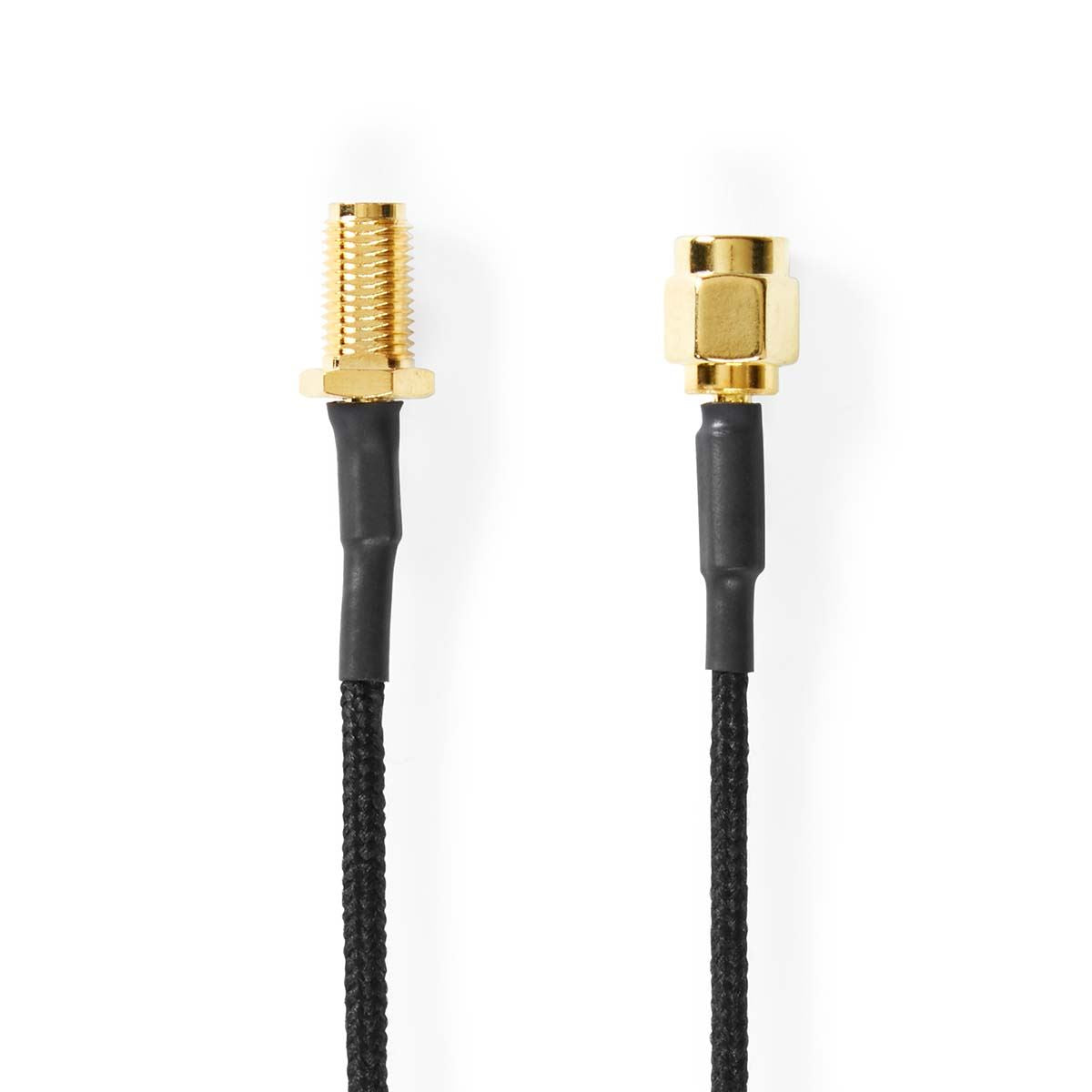 Nedis SMA Cable | SMA Female | SMA Male | Gold Plated | 50 Ohm | Single Shielded | 0.50 m | Round | Braided | Black | Box