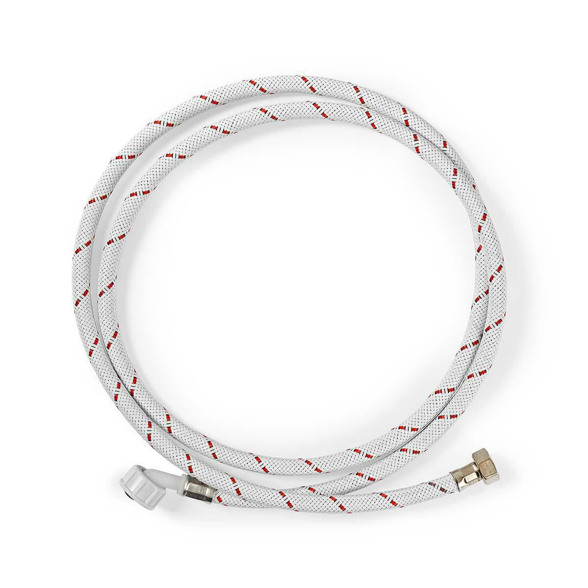 Nedis Nylon Hot Water Inlet Appliance Hose | 1/2'' | 3/4'' | 10 Bar | 90 °C | 2.00 m | Application: Dish / Washing Machine | Nylon | Red / White