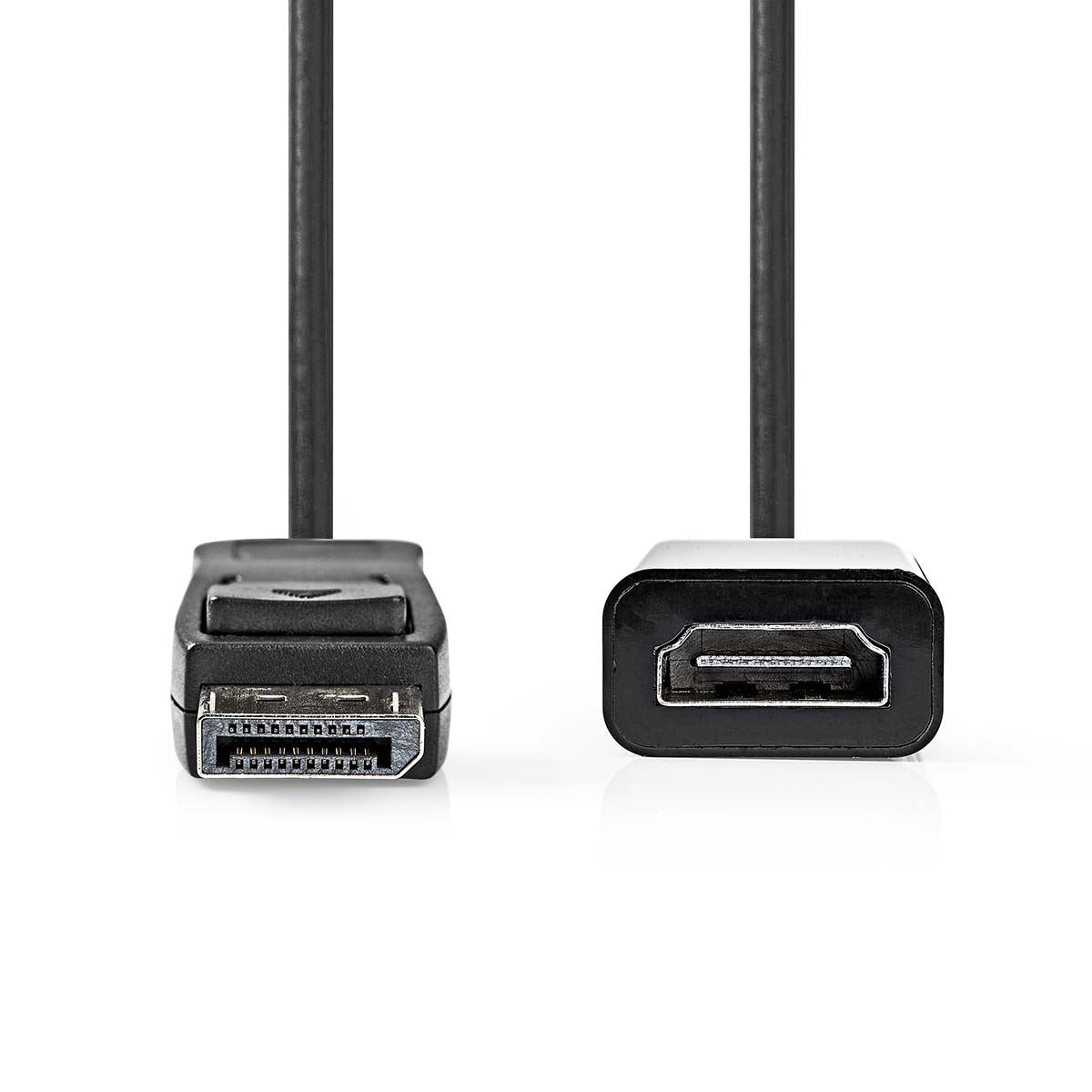 Nedis DisplayPort Cable | DisplayPort Male | HDMI™ Output | 4K@30Hz | Nickel Plated | 0.20 m | Round | PVC | Black | Box