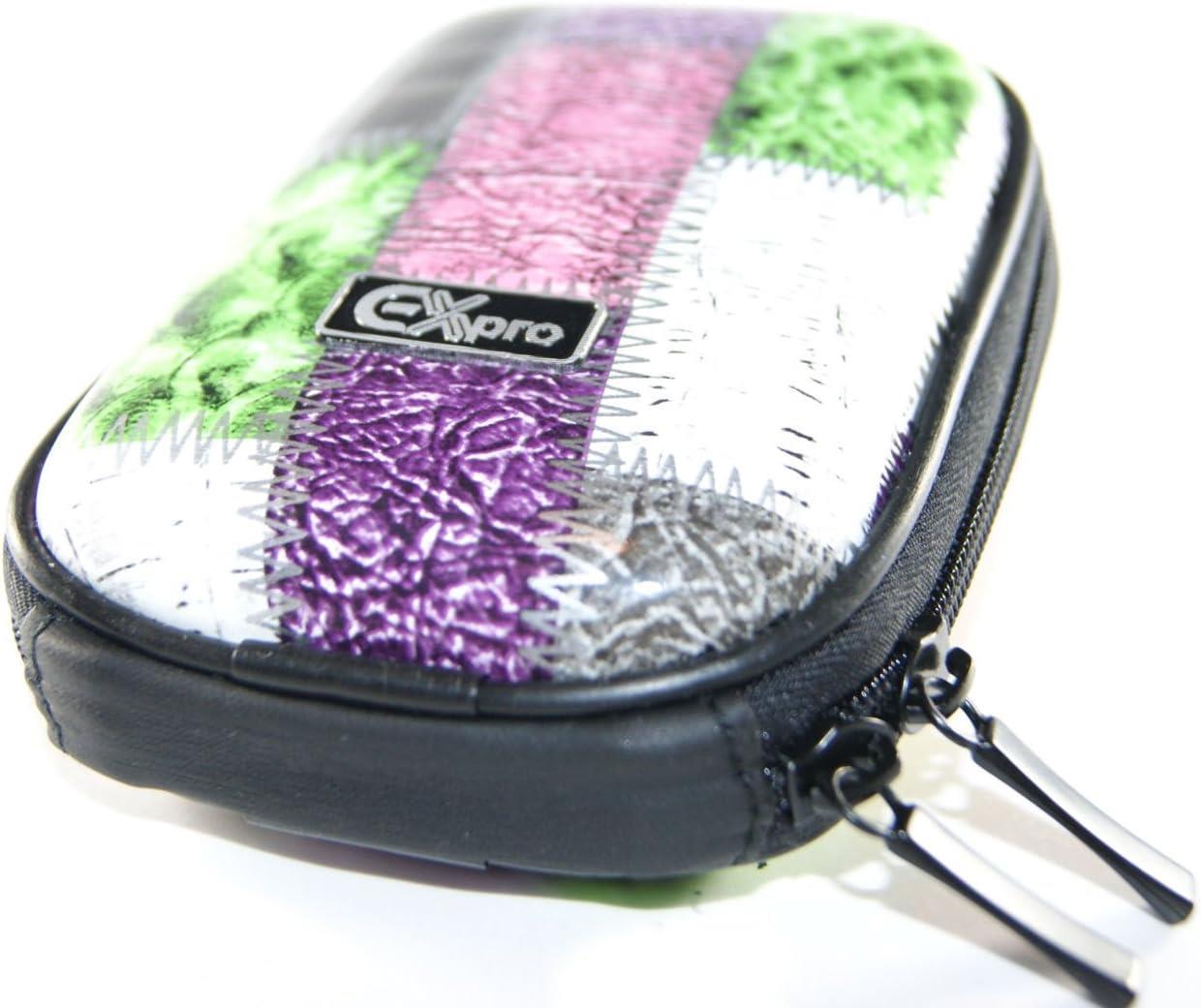 Ex-Pro Expression Collection -  Patchwork - Hard Clam Shock proof Digital Camera Case Bag (Cameras upto 95mm x 65mm x 25mm)