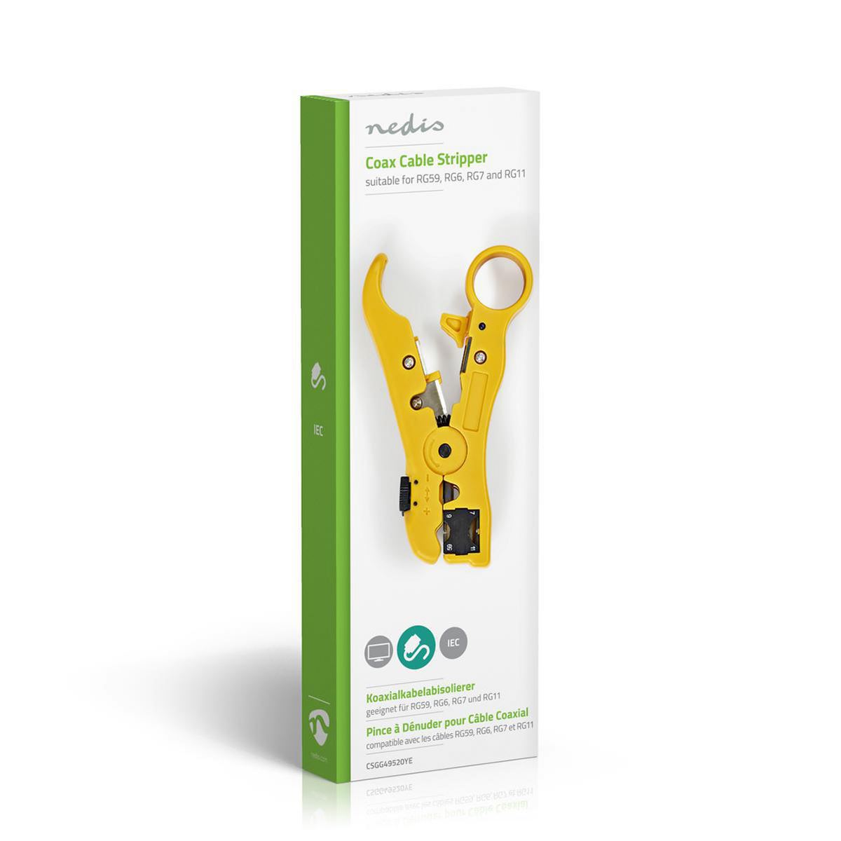 Nedis Cable Stripping Plier | Stripping Tool | ABS / Steel | Black / Yellow