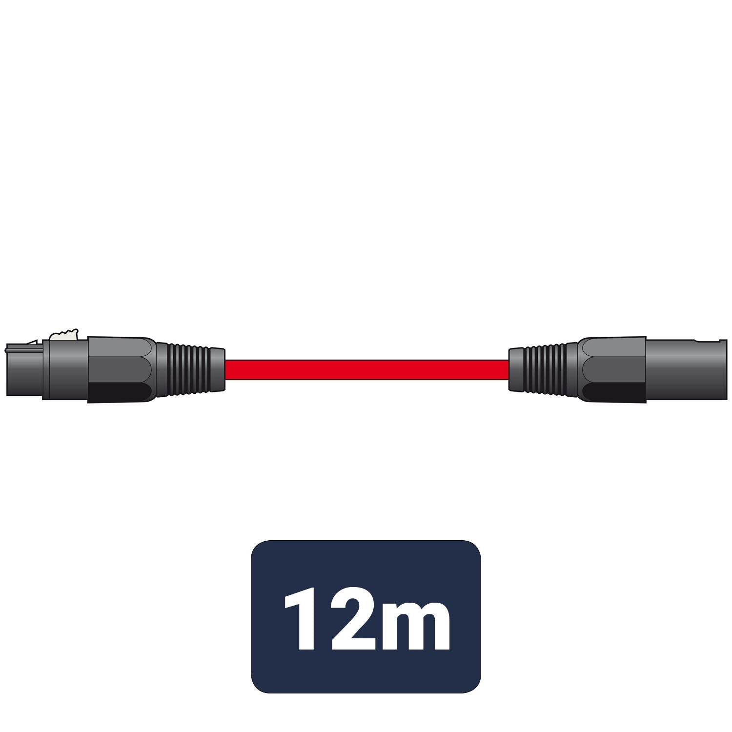 Citronic 12m Classic Microphone Leads XLR Female - XLR Male - Red