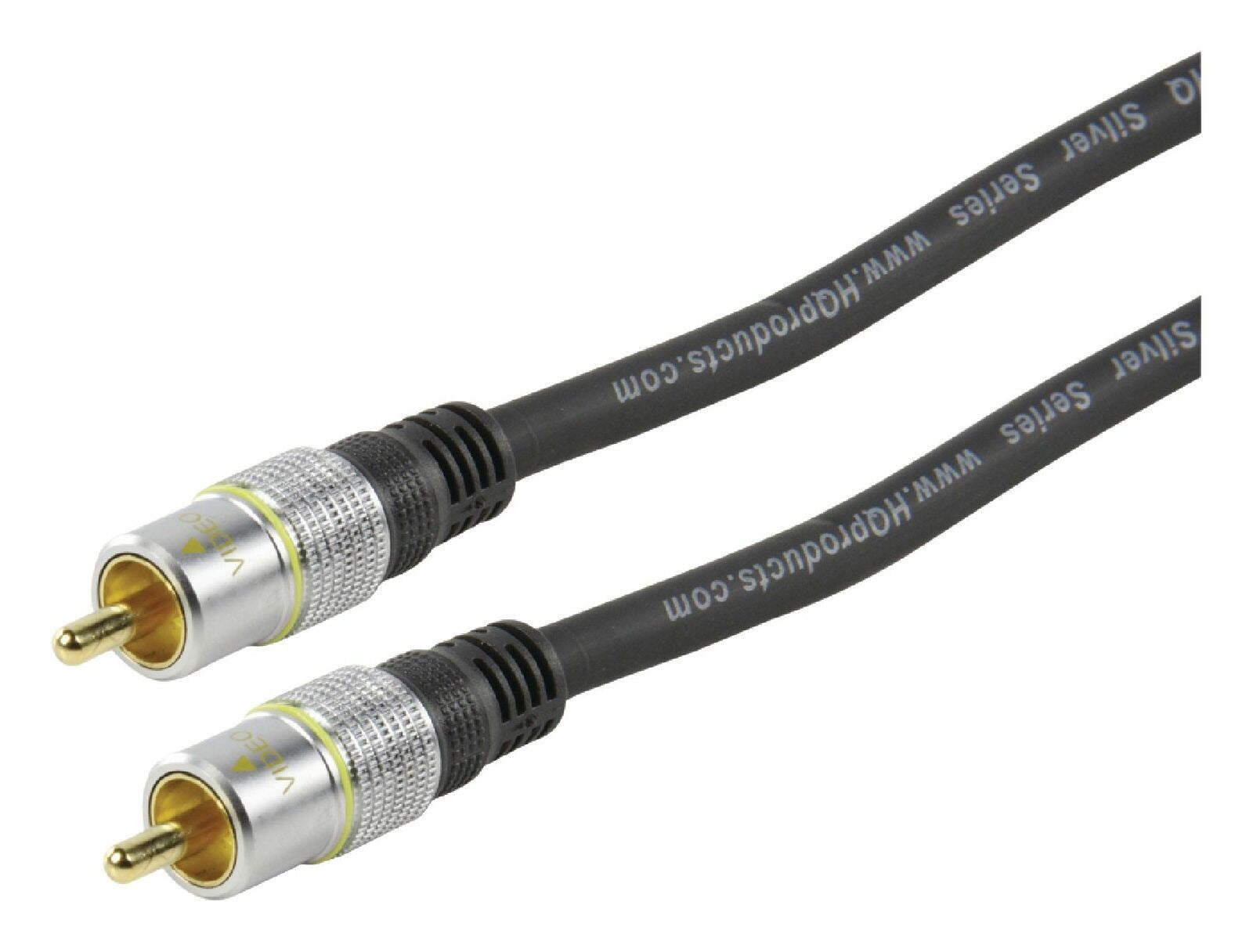 1.5m Composite Video Cable RCA Male to RCA Male - Dark Grey