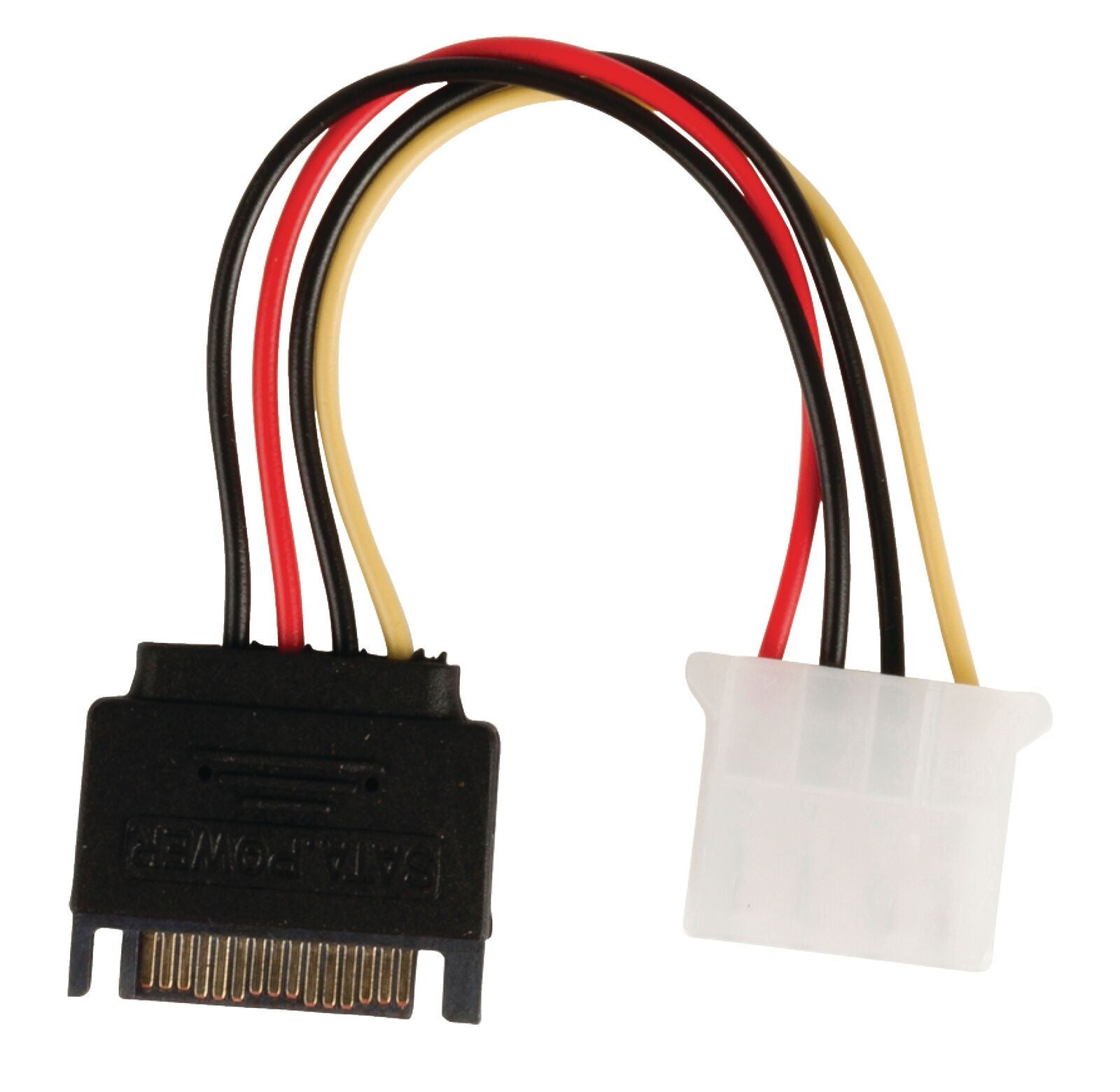Nedis Internal Power cable | SATA 15-Pin Male | Molex Female | Gold Plated | 0.15 m | Round | PVC | Multi Colour | Envelope
