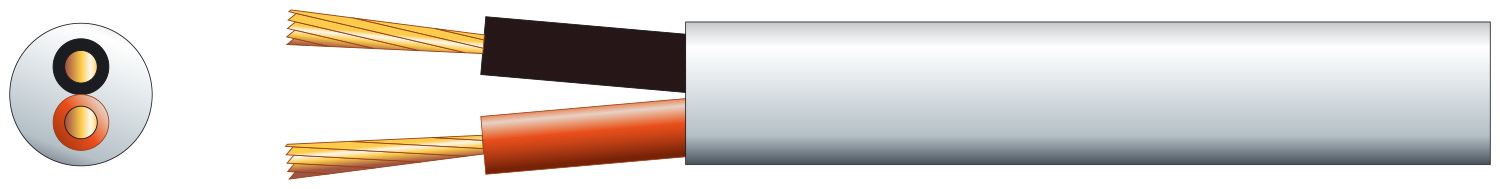 Mercury 100m White Hi Flex Double Insulated Speaker cable 7mm OFC 2 x 24 x 0.2mmØ Commercial Grade