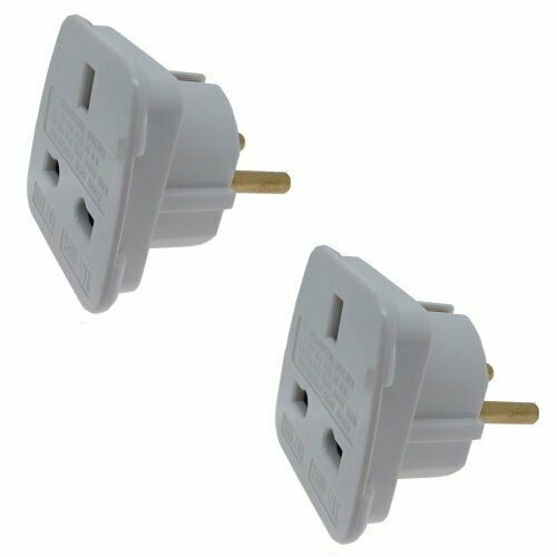 Ex-Pro, x5 Travel Adapter Converts UK Plugs Plug to 2 pin (Round) Converts UK To EU, Europe 2 Pin [WHITE]