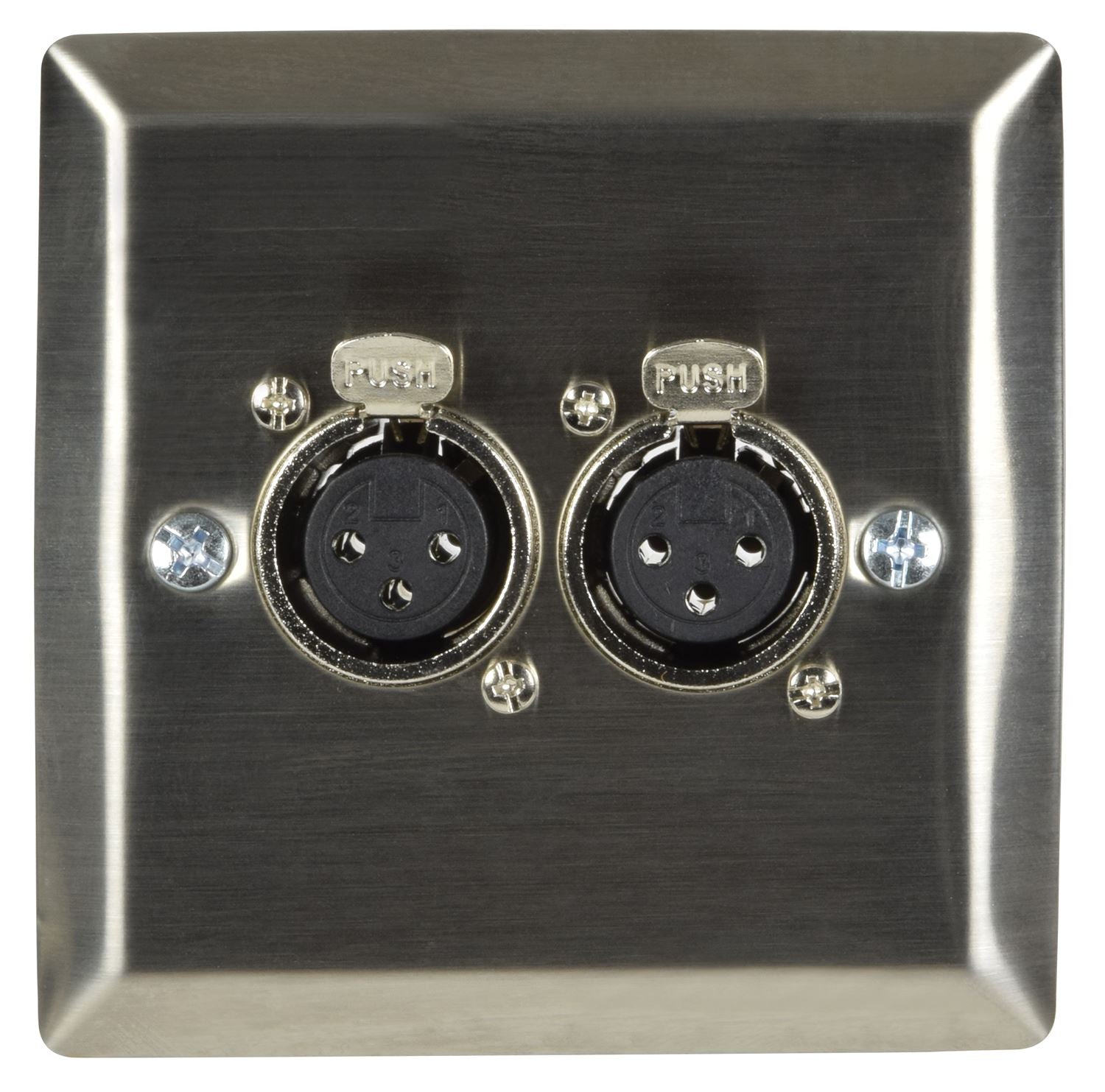 Av:link Steel Wallplate with 2 x XLR 3 Pin Socket
