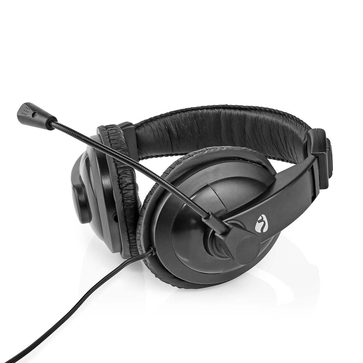 Nedis PC Headset | Over-Ear | Stereo | 1x 3.5 mm / 2x 3.5 mm | Fold-Away Microphone | Black