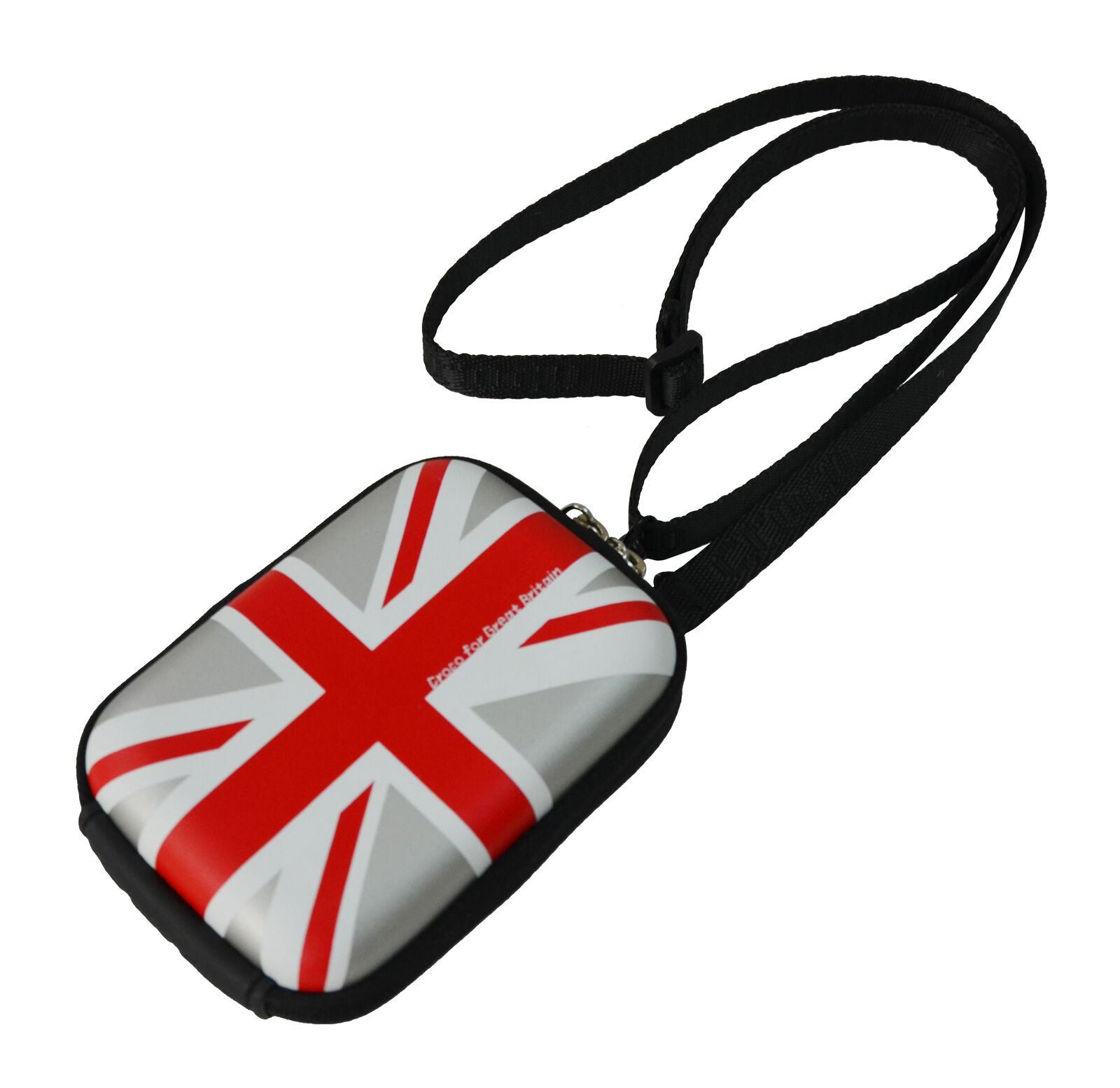 Croco Union Jack Flag Tough Case Shock/Water Proof for a Digital Cameras [Medium] - Silver