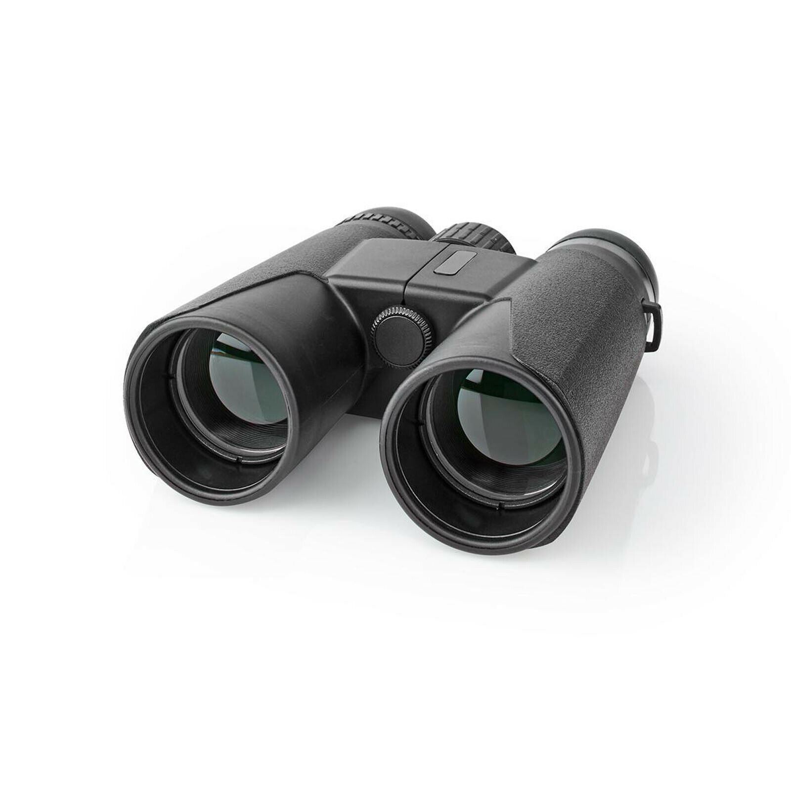 Nedis Binoculars 10x42 Roof Prism, Lightweight Travel Model with Rubber Grip, Dioptric Correction & 12mm Eye Relief for Spectacle Wearers, Black, Blue Lens