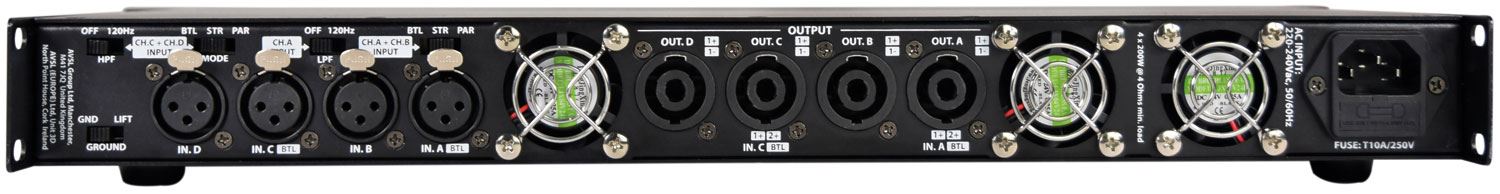 Citronic D-series Quad Power Amplifiers - D4200 4 x 200Wrms