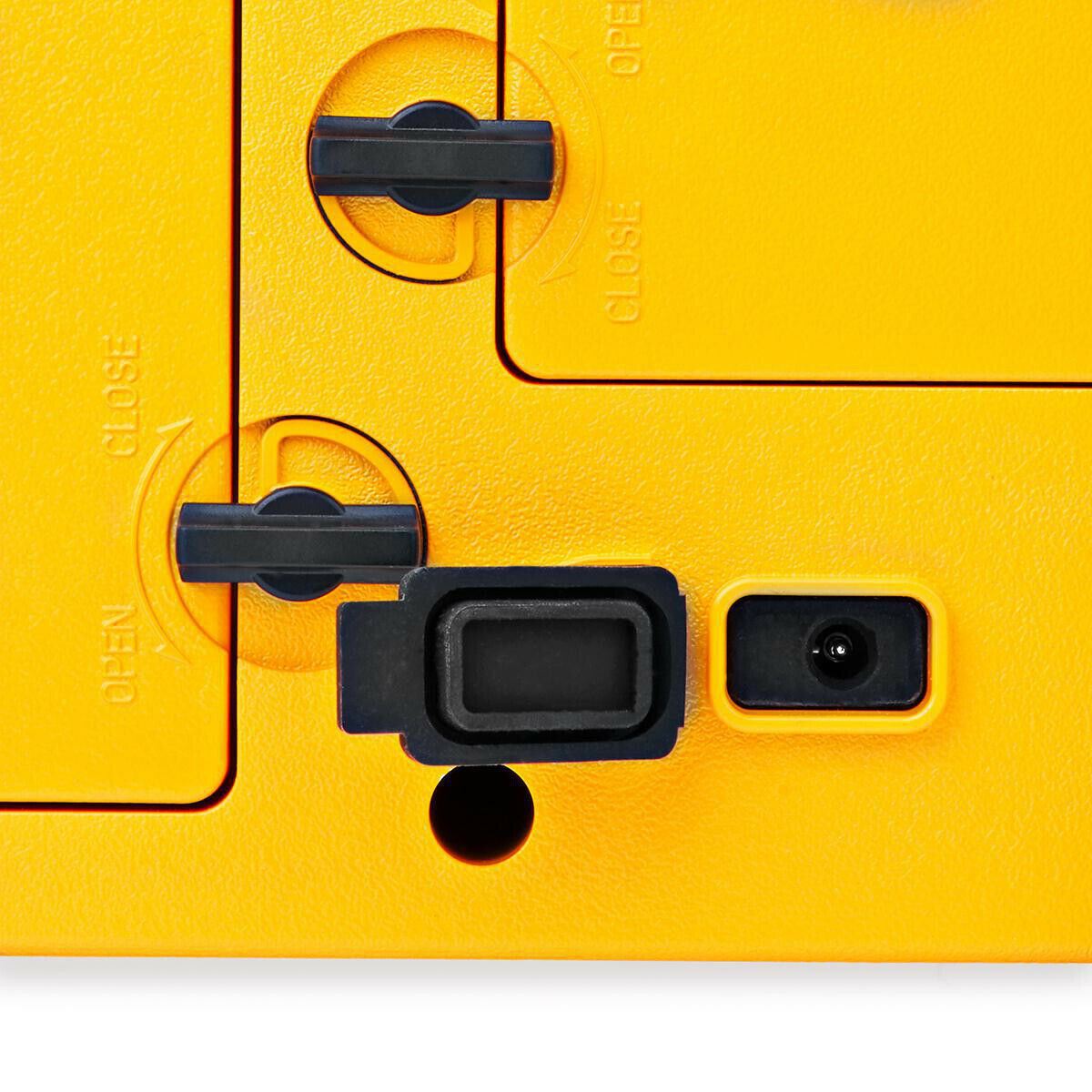 Nedis FM Radio | Jobsite Radio | FM | Battery Powered / Mains Powered | Digital | 15 W | Screen size: 2.2 " | Blue White Screen | IPX5 | Carrying handle | Black / Yellow