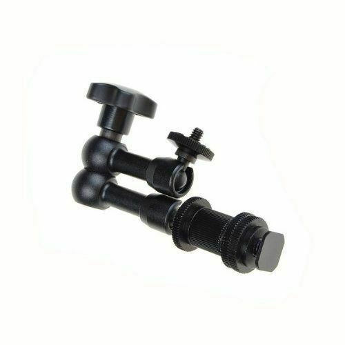 Ex-Pro 7" Magic Friction Articulating Arm with Hot Shoe Mount & Camera Mount for DSLR Camera - Black