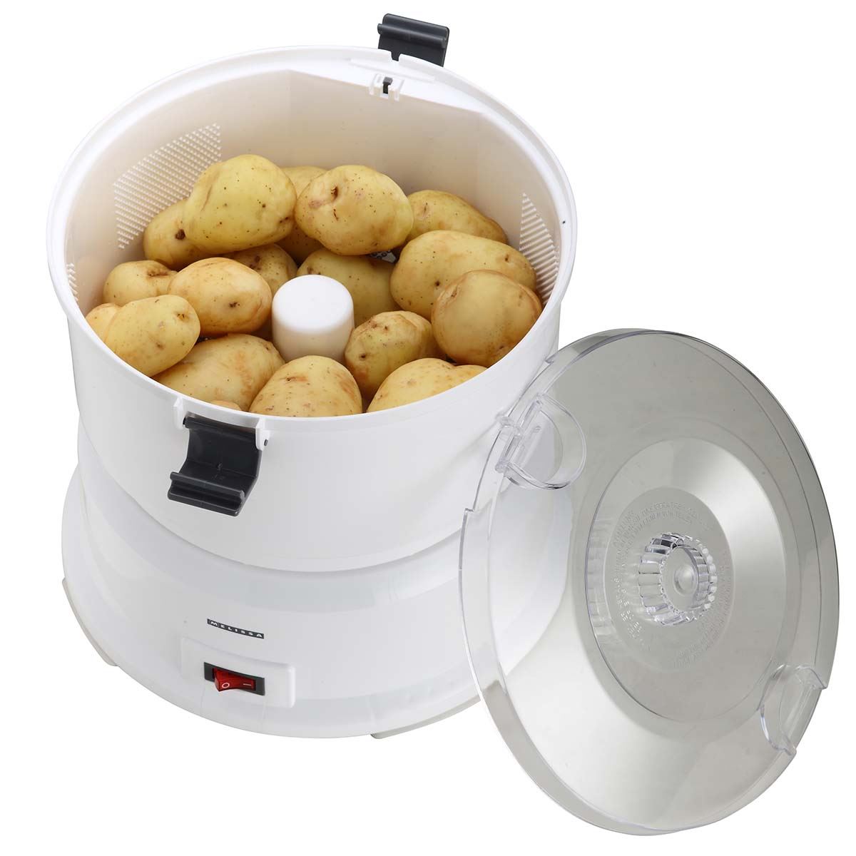 MELISSA 85W Electric Potato Peeler Machine 1KG Potato Rumbler Electric with Container for Peeling Potatoes