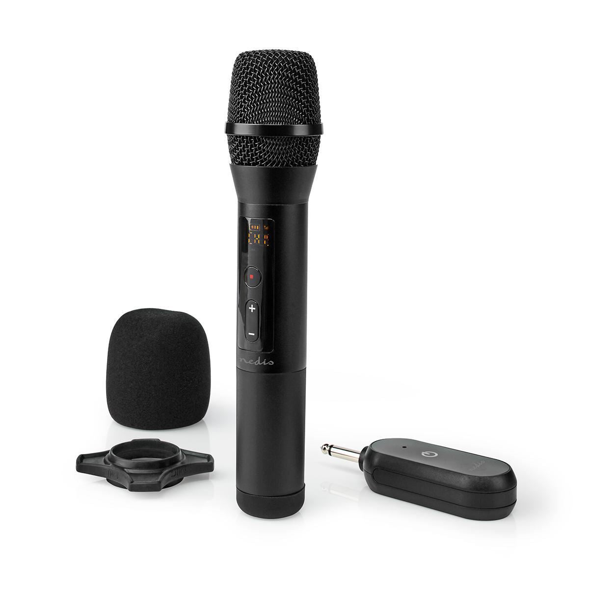 Nedis Wireless Microphone Set | 20 Channels | 1 Microphone | Cardioid | 70 Hz - 13 kHz | 1000 Ohm | -95 dB | Volume control | Black
