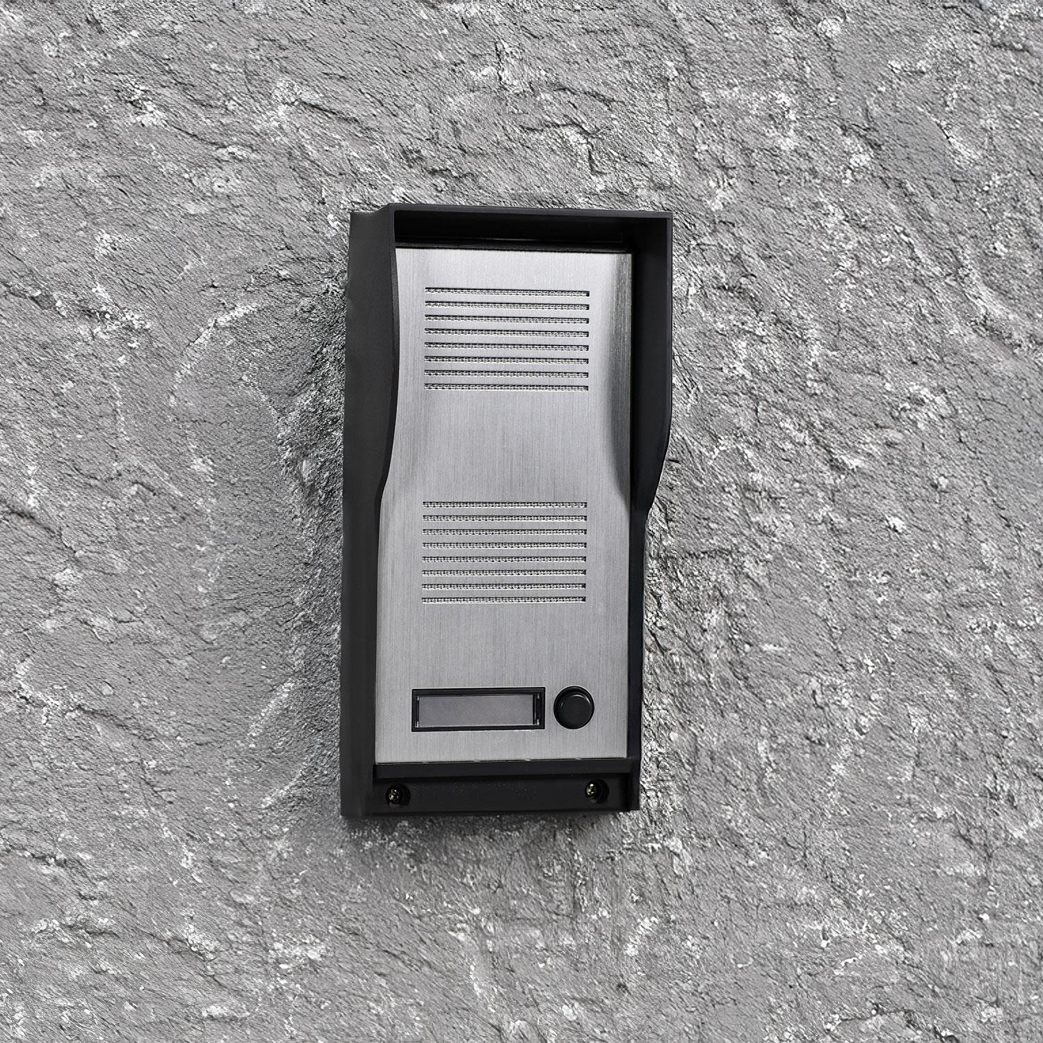 2-Wire Audio Door Entry System - Intercom Door Phone with Weatherproof Outdoor Unit, 100m Range, Adjustable Volume, IP44