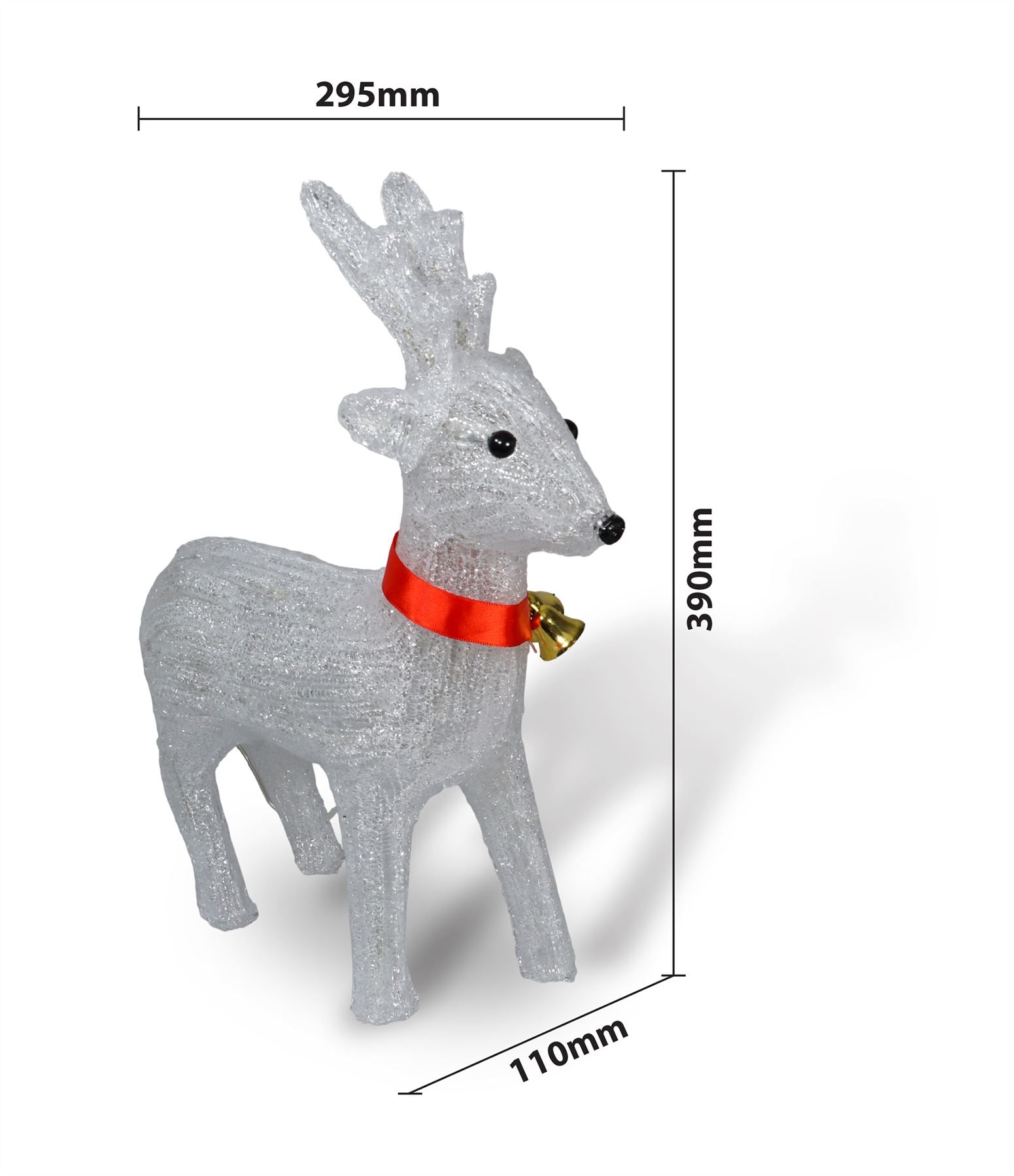 Light Up 39cm Christmas Reindeer Outdoor and Indoor with 40 LED Lights, Timer and Battery Operation