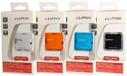 CLiPtec 4 Port USB 2.0 Hub - Black