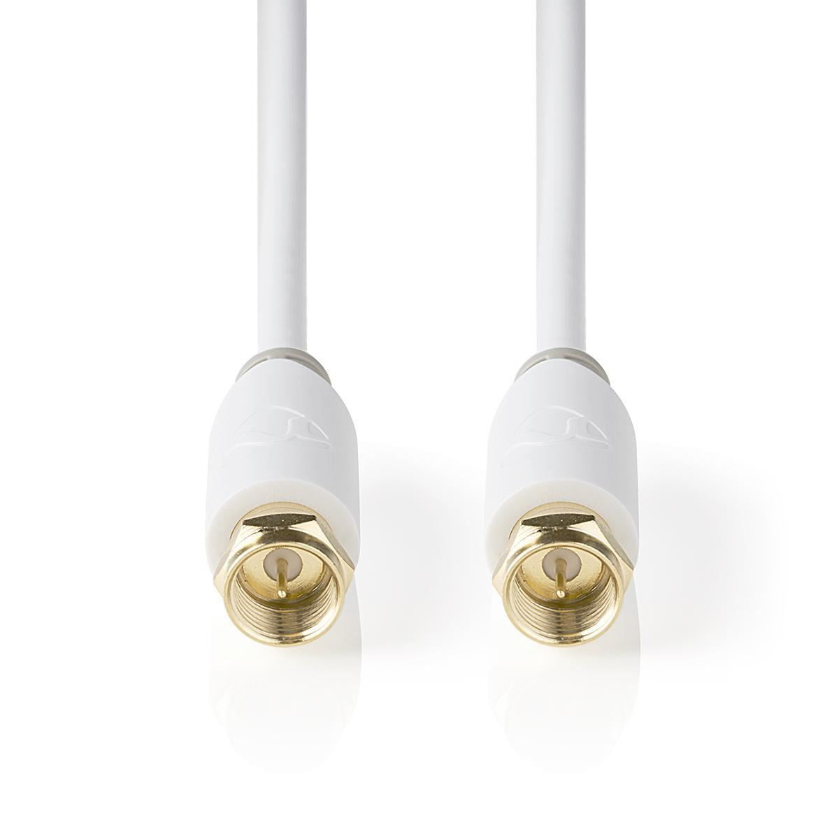 Nedis Satellite & Antenna Cable | F Male | F Male | Gold Plated | 75 Ohm | Single Shielded | 10.0 m | Round | PVC | White | Window Box