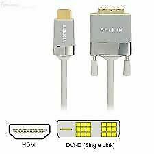 Belkin HDMI to DVI-D Cable Lead 1.8m / 6ft - White (AV22401NG06-WHT)