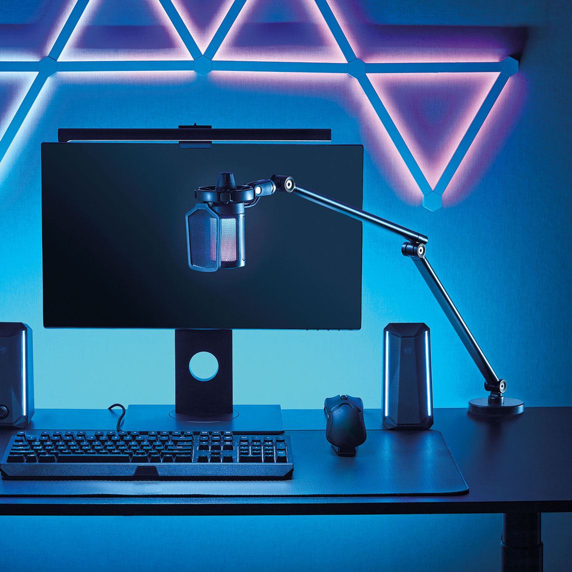 Citronic Pro Desk Scissor Microphone Stand Table Mic Arm Boom Gamer Stream Podcast