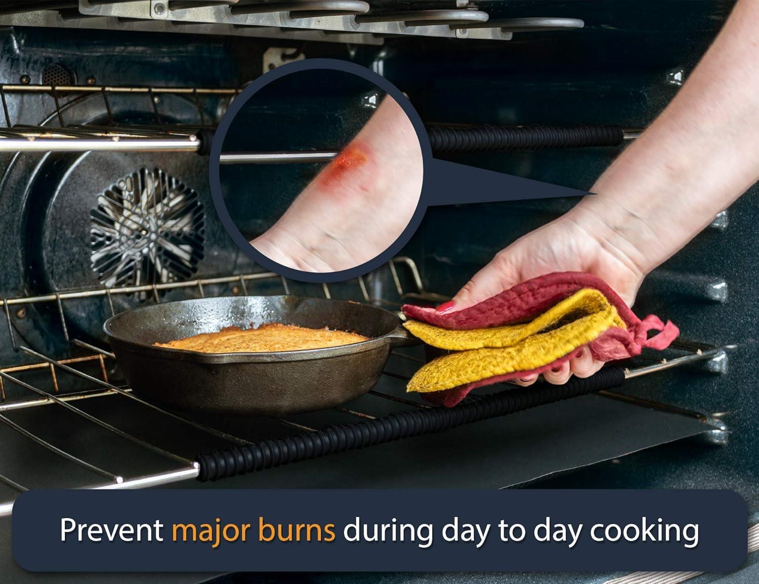 Silicone Oven Shelf Shields (2 Pack) Heat Resistance Silicone Oven Rack Protectors Guards Against Burns and Scars