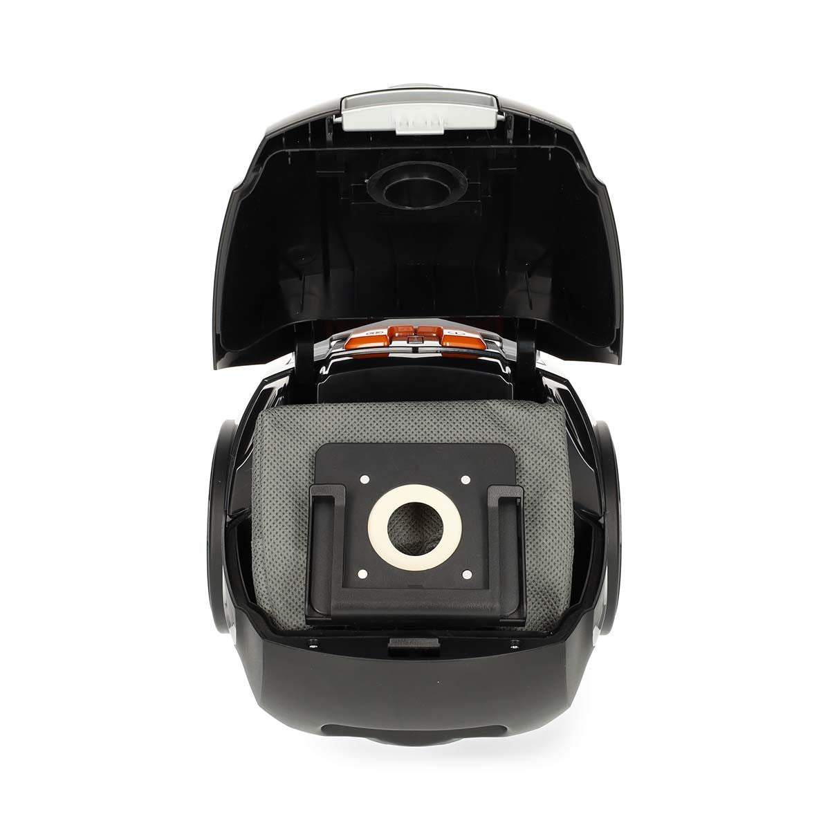 Nedis Vacuum Cleaner | With Bag | 700 W | Dust capacity: 2.0 l | Combi Brush | Action radius: 7.50 m | Hepa 12 | Black / Orange