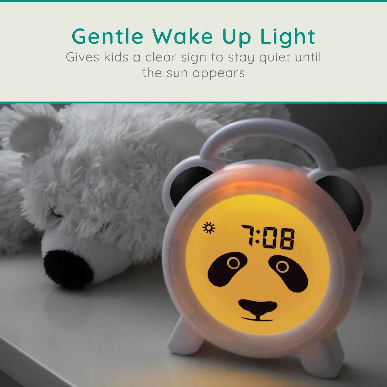 Alecto Childrens Sleep Trainer & Night Lamp Light / Alarm Clock Paula the Panda - White