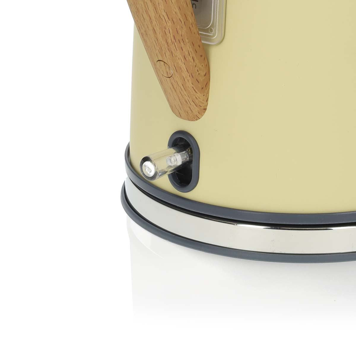 Nedis 1.7L Soft Touch Jug Kettle with Wood Effect Handle, Overheat Protection, Removeable Filter, 2.2KW - Yellow