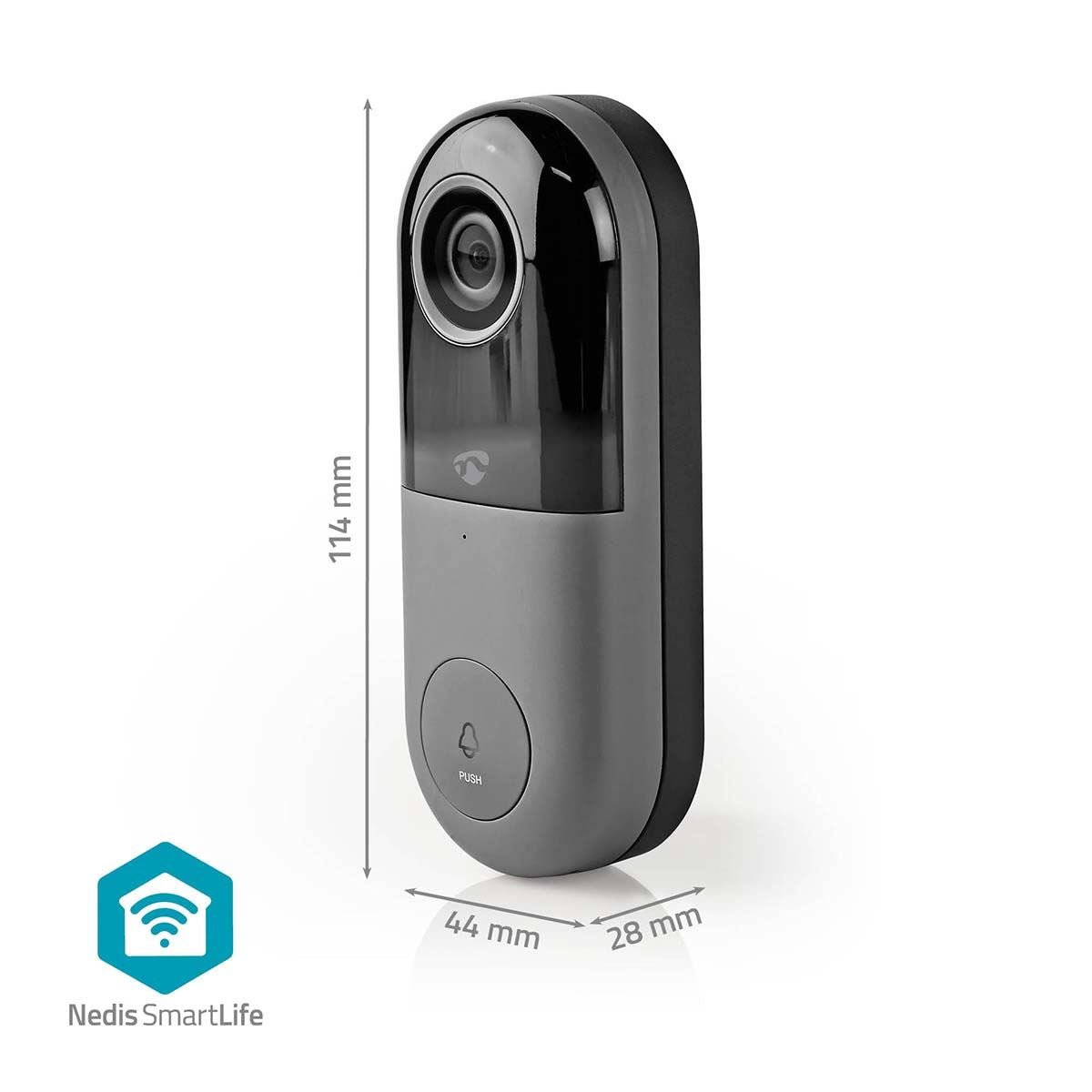 Nedis SmartLife Wireless Video Doorbell WiFi Two-Way Talk PIR Door Bell Security Camera with App Control
