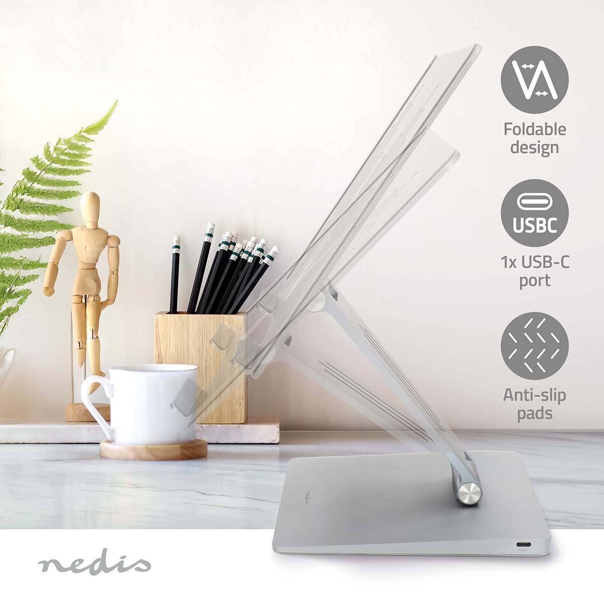 Nedis Notebook Stand | USB Powered | 17 " | Foldable